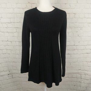 Soft Surroundings Black Wool Blend Knit Sweater XS